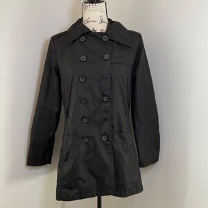 Paris Blues Black Double Breasted Trench Coat Style‎ Jacket Size M